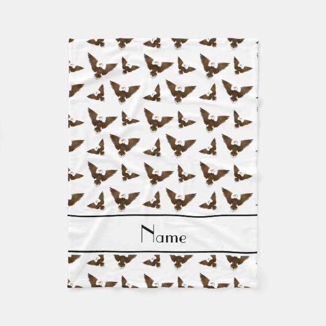 Personalised name white eagles fleece blanket (Front)