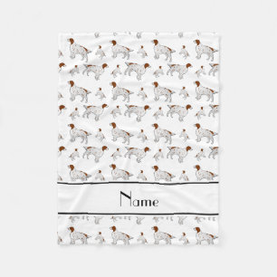 Personalised name white English Setter Fleece Blanket
