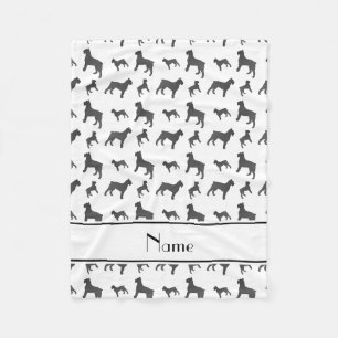 Personalised name white Giant Schnauzer dogs Fleece Blanket