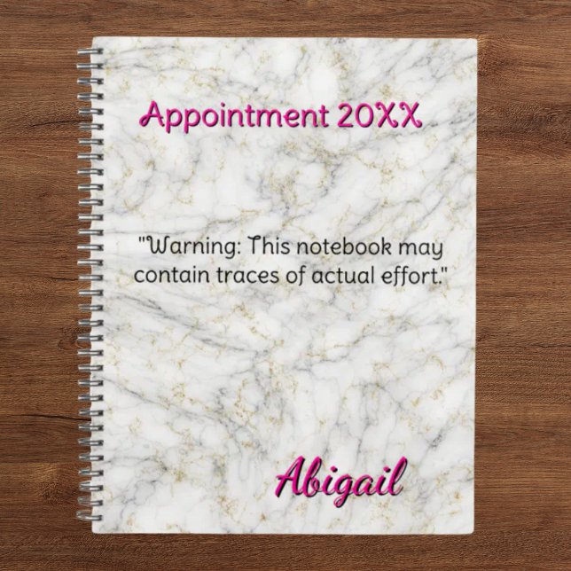 Personalised Name White Gold Marble Appointment  Planner (Creator Uploaded)