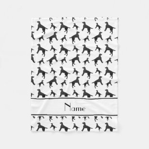 Personalised name white Labrador Retriever dogs Fleece Blanket