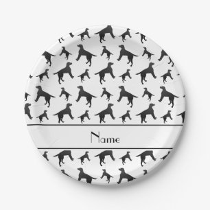 Personalised name white Labrador Retriever dogs Paper Plate