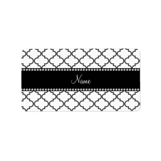 Personalised name White moroccan Address Label