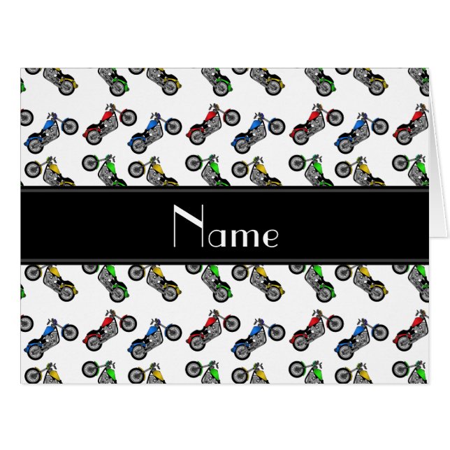Personalised name white motorcycles (Front Horizontal)