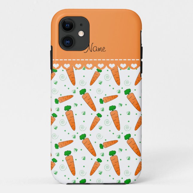 Personalised name white orange carrots Case-Mate iPhone case (Back)