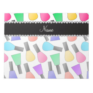 Personalised name white rainbow nail polish notepad