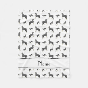 Personalised name white Standard Schnauzer dogs Fleece Blanket