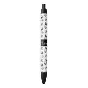 Personalised name white sugar skulls black ink pen