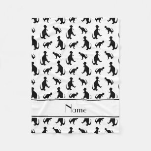Personalised name white trex dinosaurs fleece blanket