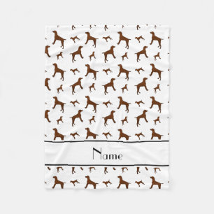 Personalised name white Vizsla dogs Fleece Blanket