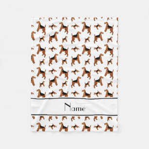 Personalised name white Welsh Terrier dogs Fleece Blanket