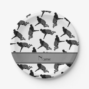 Personalised name white wrestling paper plate