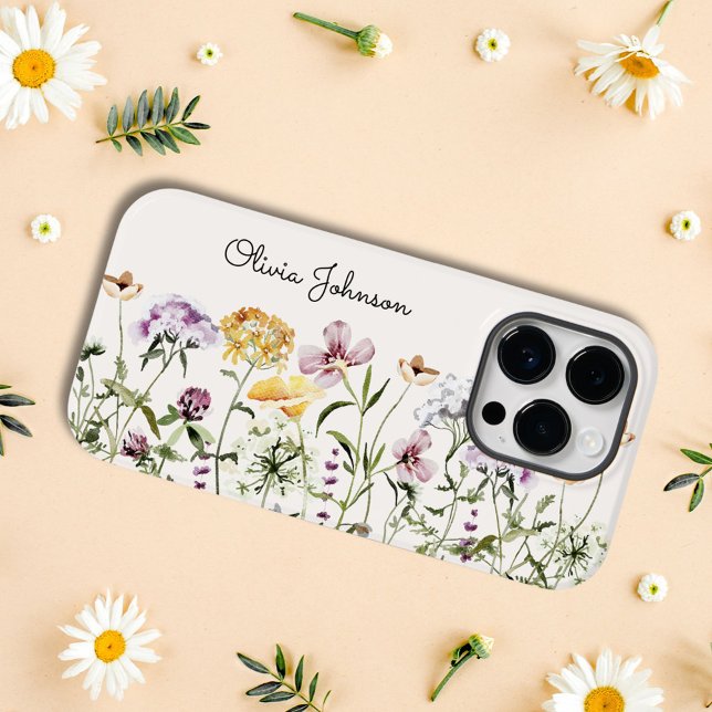 Personalised Name Wildflower Garden Case-Mate iPhone Case (In situ)