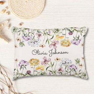 Personalised Name Wildflower Garden Decorative Cushion