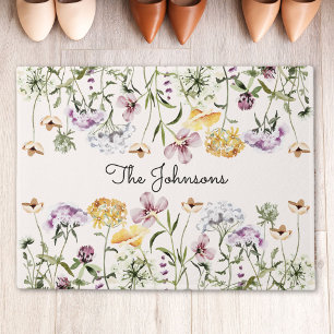 Personalised Name Wildflower Garden Doormat