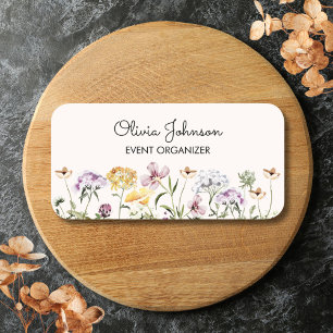 Personalised Name Wildflower Garden Floral Tag