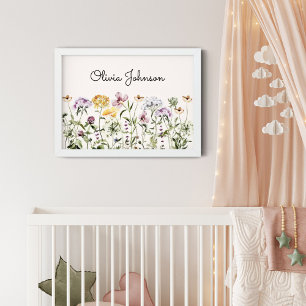 Personalised Name Wildflower Garden Poster