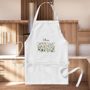 Personalised Name Wildflower Garden Standard Apron