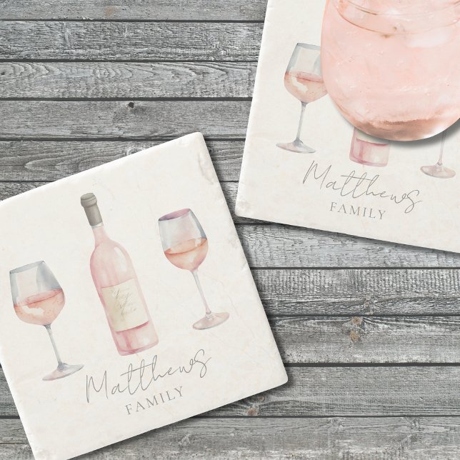 Personalised Name Wine Stone Coaster (Personalized Name Wine Stone Coaster)