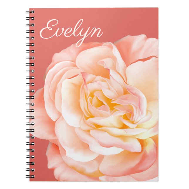 Personalised Name with a Beautiful Rose Notebook (Front)
