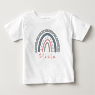 Personalised Name with Cool Boho Rainbow  Baby T-Shirt