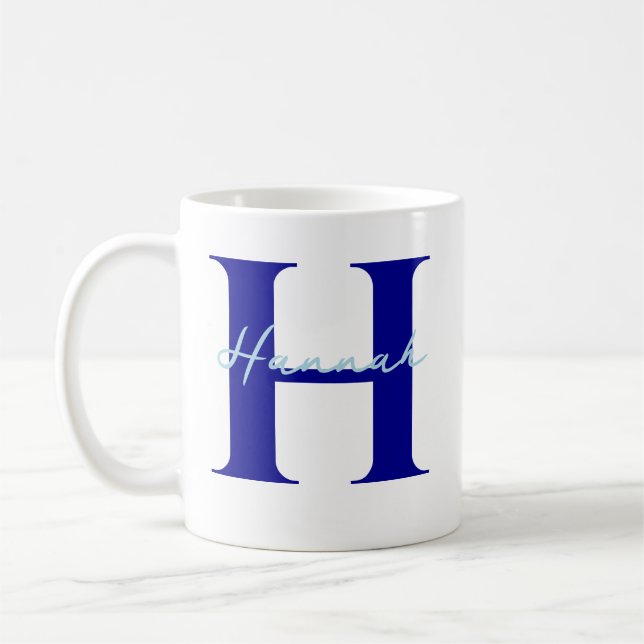 Personalised Name With Initial Gift For Him Her Coffee Mug (Left)