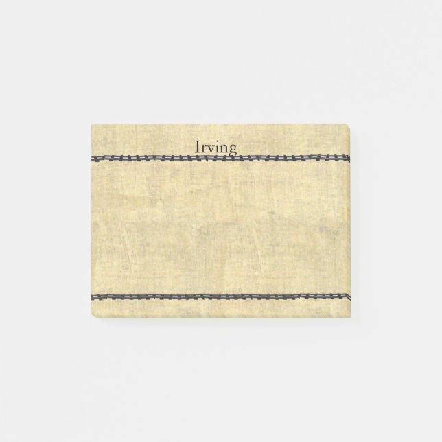 Personalised Name with Old Train Track look Post-it Notes (Front)