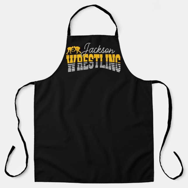 Personalised NAME Wrestling School Team Wrestler  Apron (Front)