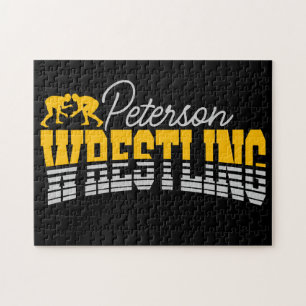 Personalised NAME Wrestling School Team Wrestler Jigsaw Puzzle