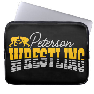 Personalised NAME Wrestling School Team Wrestler Laptop Sleeve