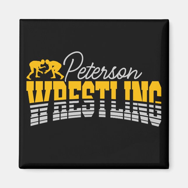 Personalised NAME Wrestling School Team Wrestler  Magnet (Front)