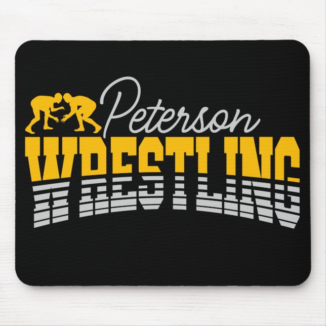 Personalised NAME Wrestling School Team Wrestler Mouse Pad (Front)