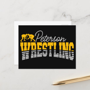 Personalised NAME Wrestling School Team Wrestler  Postcard