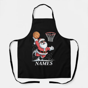 Personalised Name Xmas Santa Dunking Basketball Apron