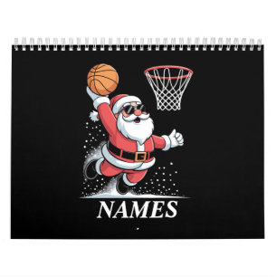 Personalised Name Xmas Santa Dunking Basketball Calendar