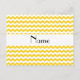 Personalised name yellow chevrons postcard