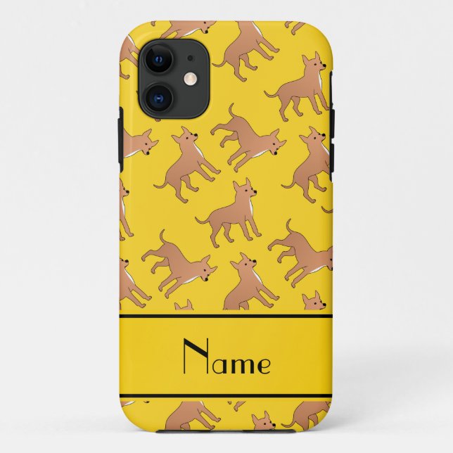 Personalised name yellow chihuahua dogs Case-Mate iPhone case (Back)