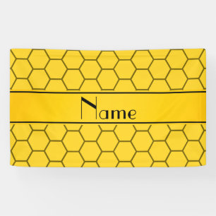 Personalised name yellow honeycomb banner