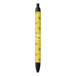 Personalised name yellow tennis balls black ink pen