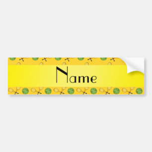 Personalised name yellow tennis balls bumper sticker