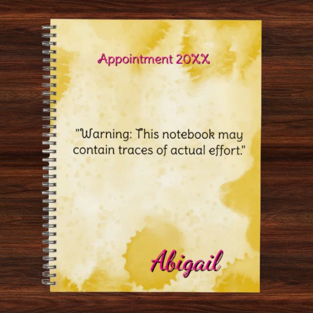 Personalised Name Yellow Watercolor Appointment  Planner (Creator Uploaded)
