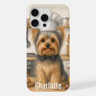Personalised Name Yorkshire Terrier Dog Chef iPhone 15 Pro Max Case