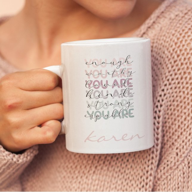 Personalised name You are Enough Mug (Creator Uploaded)