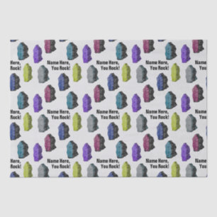 Personalised Name "You Rock!" Colourful Stones Gem Tissue Paper