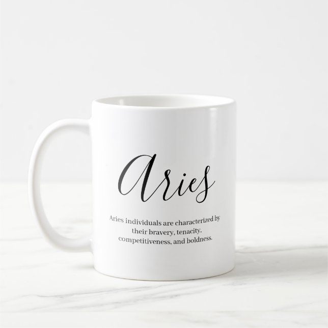 Personalised Name ,zodiac sign, traits mug (Left)