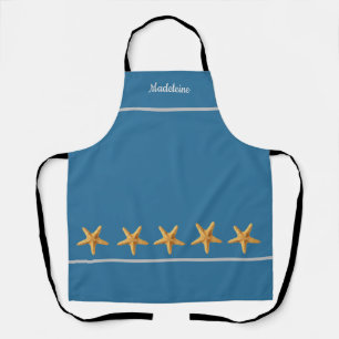 Personalised Named Blue Green w/ Starfish Apron