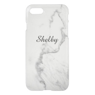 Personalised Named Carrara Marble iPhone 7 Case