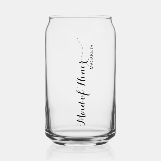 Personalised Named Maid of Honour Can Glass (Front)