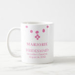 Personalised Named Pink Wedding Bridesmaid Coffee Mug<br><div class="desc">Personalised Named Pink Wedding Bridesmaid Coffee Mug</div>