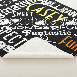 Personalised Names and Words of Love 'n Friendship Sherpa Blanket